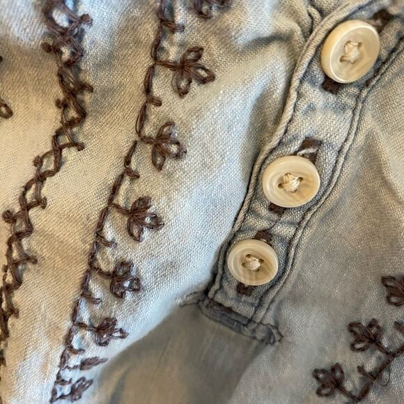 Mudd Lightweight 3/4 Sleeve Pullover Jean Dress Embroidery Detail Girl’s size 8 - Picture 3 of 6